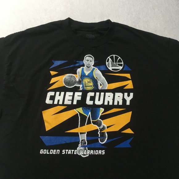xx Golden State Warriors CHEF tee XL Steph Curry #30 NBA Basketball DUBS black - Picture 5 of 6